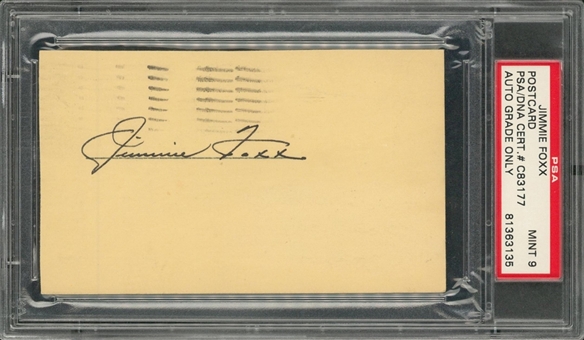 1941 Jimmie Foxx Signed Government Postcard (PSA/DNA MINT 9)